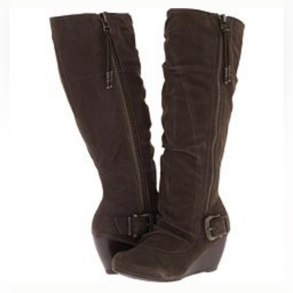 ISO Blowfish Malibu Brown Knee-High Wedge Boots